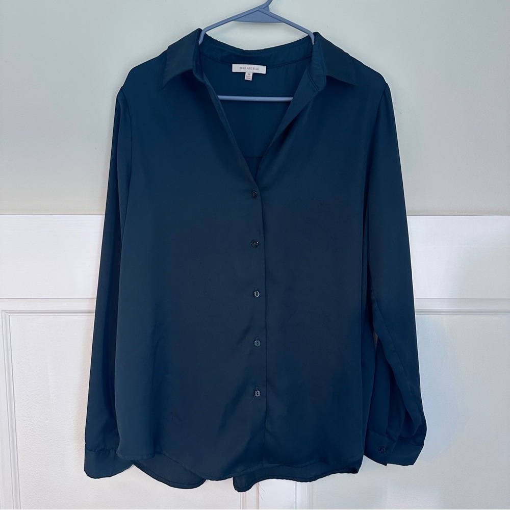 Skies Are Blue Teal Blouse